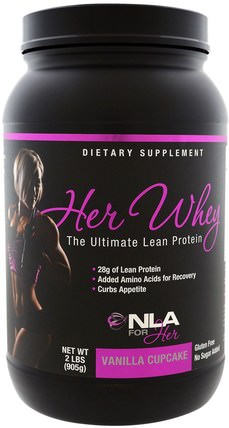 Her Whey, Ultimate Lean Protein, Vanilla Cupcake, 2 lbs (905 g) by NLA for Her, 運動，女子運動產品 HK 香港